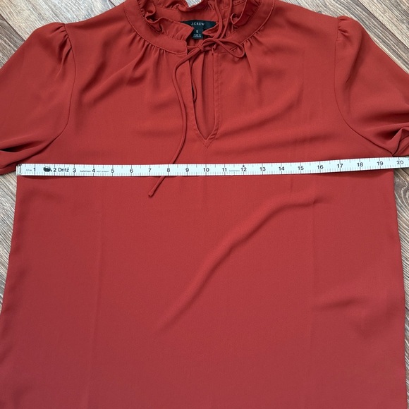 J. Crew Rust Ruffled Blouse - Picture 6 of 13